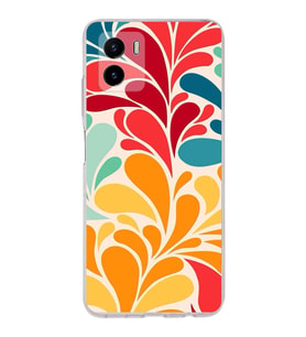 PrintiFy Vivo Y15S ile Uyumlu Retro Color 5  Kamera Korumalı Şeffaf  Kılıf