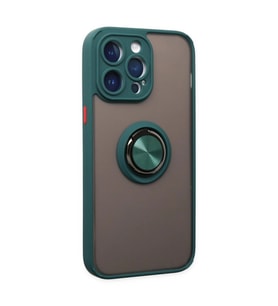 İphone 14 Pro Max Kılıf Montreal Yüzüklü  Kapak - Yeşil