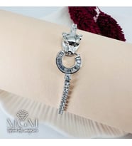 Rodyum Zirkon 2,5 Mm Taşlı Pirinç Bileklikler 18+2,5 Cm Uzatma Payı - Kbl0129