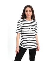 T-shirt Çizgili Deniz Yıldızı - Siyah