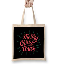 Yılbaşı Yeni Yıl Konseptli Merry Christmas 019 Bez Çanta Uzun Saplı