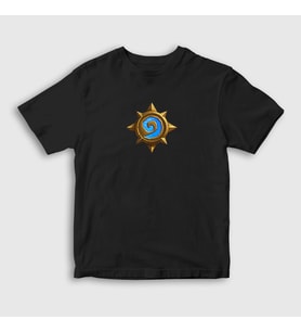 Presmono Unisex Çocuk Siyah Hearthstone Warcraft Oyun Logo T-Shirt 421389tt