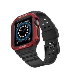 Mey İthalat® Watch 42Mm Kr401 Silikon Kordon - Siyah-Kırmızı