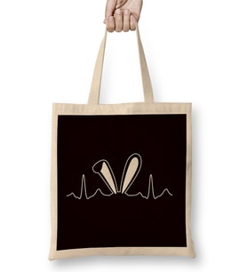 Bunny Pulse Rate Egg Hunt Festival Holiday Gift Bez Çanta Uzun Saplı