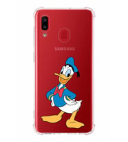 Samsung Galaxy A30 Köşe Korumalı Antişok Kapak Donald Duck Tasarımlı Şeffaf Kılıf