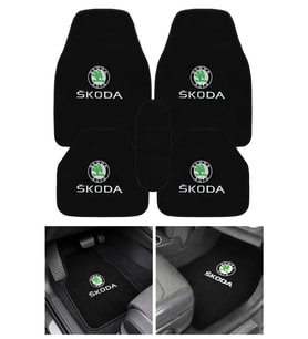 Skoda Uyumlu Nakış İşlemeli 5’li Oto Halı Paspas Seti