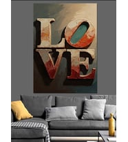 Love Yazılı Eskitme Metal Tabela Dekoratif Kanvas - Mdf Ahşap Tablo