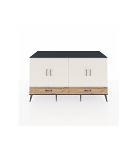 Kronos Konsol 6 Raflı 2 Çekmeceli 4 Kapaklı 176x59x99 Antrasit-Aytaşı/Çam