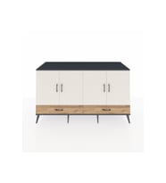 Kronos Konsol 6 Raflı 2 Çekmeceli 4 Kapaklı 176x59x99 Antrasit-Aytaşı/Çam