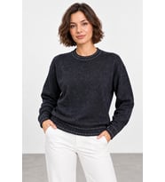 Kadın Simli Sıfır Yaka Triko Bluz W27-31629 - Lacivert