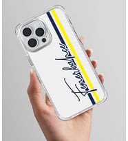 Lisanslı Fenerbahçe Iphone 15 Pro El Yazılı Sarı Lacivert Şeffaf Telefon Kılıfı "Dekomus Cep Defteri Hediyeli"