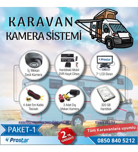 Karavan Kamera Seti Kayıtlı Harddiskli 320 Gb Dahil 4 Kameralı Ekranlı Tak Kullan Set