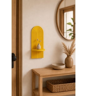 Modern Kemerli Dekoratif Mini Duvar Rafı 11x25,5 cm, Antre Hol Koridor Oda Banyo Şık Raf Süsü