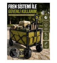 Mey İthalat® 9 CM Kalın Tekerlekli Çok Amaçlı Katlanır Yük Taşıma Arabası