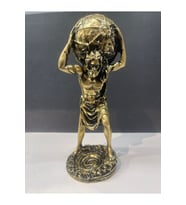 Dekoratif Polyester Atlas Adam Heykeli Gold-Eskitme
