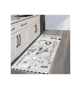 Rovigo Home Dijital Baskı Yıkanabilir Kaymaz Taban Mutfak Halısı RVG2061 (Gri)