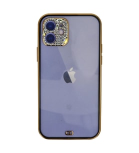 Apple İphone 12 Kılıf Liva Taşlı Silikon - Siyah