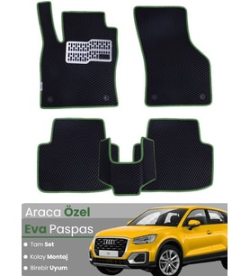 AUDİ Q2 (2016-2020) Uyumlu EVA Paspas Tam Set–Araca Özel,Su Geçirmez,Hızlı ve Kolay Montaj