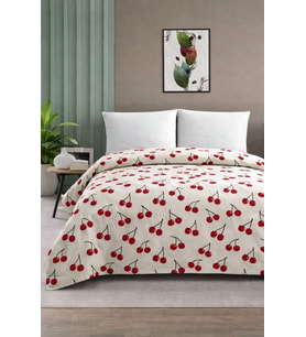 Çift Kişilik Pike Yatak Örtüsü%100 Pamuk 220x230 Kiraz