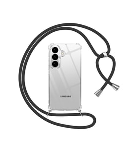 Teknomoda Samsung Galaxy S26 PLUS ile uyumlu Kılıf Boyun Omuz Askılı iPli Anti Şok Korumalı Şeffaf Silikon Siyah iPli
