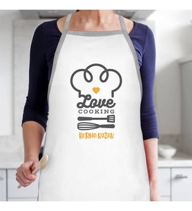 Kişiye Özel Love Cooking İsme Özel Mutfak Önlüğü