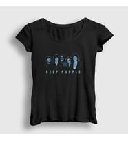 Presmono Kadın Siyah Band Deep Purple T-Shirt 60479tt