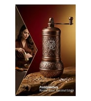 Ottoman Bakır Serisi - Antik İşlemeli Tuz ve Karabiber Değirmeni 722905