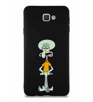 Samsung Galaxy J7 Prime 2 Soft Premier Kapak Squidward Dokunaç Tasarımlı Silikon Kılıf - Siyah (Şeffaf)