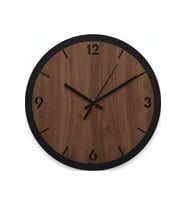 AS TASARIM LAZER Stil2 Modern Duvar Saati (45 cm) (SİYAH-CEVİZ