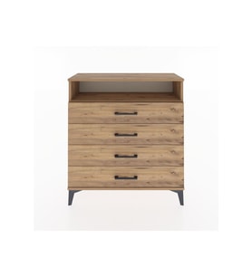 Arges Şifonyer Tek Raflı 4 Çekmeceli 88x30x96 Çam-Çam