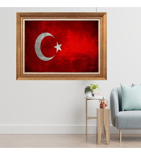 Altın Varaklı Çerçeveli Paspartulu  Tablo sde124 (Gold)