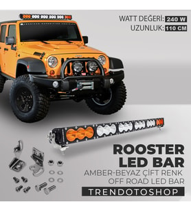 240w 110 Cm Amber-beyaz 3 Modlu Baja Style Rooster Off Road Led Bar