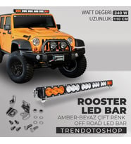 240w 110 Cm Amber-beyaz 3 Modlu Baja Style Rooster Off Road Led Bar