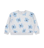 Civil Girls Çiçek Baskılı 6-9 Yaş Sweatshirt - Gri