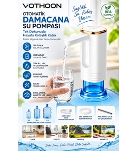 Şarjlı Taşınabilir Otomatik Damacana Su Pompası Katlanabılır Tasarım 800 Mah Bataryalı