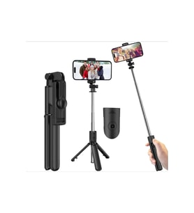 3'ü 1 Arada Bluetooth Selfie Çubuğu, 360° Ayar, iPhone ve Android Uyumlu