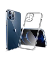 Vendas iPhone 14 Pro Max Uyumlu (14 Pro Max) Fora Serisi Kamera Korumalı Soft Şeffaf Silikon Kılıf + Cam Ekran Koruyucu (Renksiz)