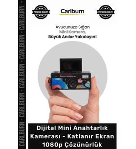 #Kamera Retro Full HD Vlog Dijital Mini Anahtarlık Kamerası Katlanır Ekran 1080p Çözünürlük