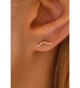 MOOM MÜCEVHERAT 14 Ayar Altın Tragus Küpe Esli Su Yolu Vidalı