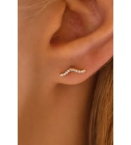 MOOM MÜCEVHERAT 14 Ayar Altın Tragus Küpe Esli Su Yolu Vidalı