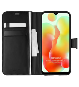 Microsonic Xiaomi Redmi 12C Kılıf Delux Leather Wallet Siyah (Siyah)