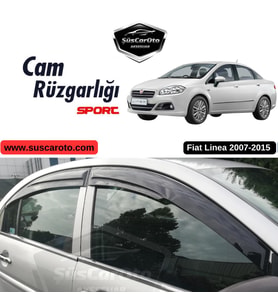 Fiat Linea 2007-2015 Uyumlu Mugen Cam Rüzgarlığı Seti Piano Black 4'lü İthal