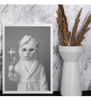 Ezgoola Özel Kedi Köpek Tablosu / Siyah Beyaz Spa Pati Serisi Kedi & Köpek Tablosu / Kişiye Özel Poster / Kedi & Köpek Hediye / Portre /  Özel Tablo /  Hediye / Poster