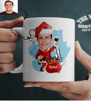 Noel Baba Karikatürlü Kişiye Özel Yılbaşı Kupası