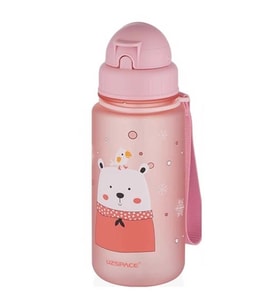 UZSPACE MATARA TRITAN SOFT TOUCH PİPETLİ 3024 400 ML GLOW PINK-SNOW MAN
