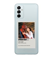 Samsung Galaxy M13 Uyumlu Spider Man Minimalist Poster Desenli Şeffaf Telefon Kılıfı