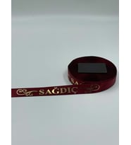 Sağdıç Baskılı Kol Kurdelesi - Bordo - 1 TOP - 50 METRE