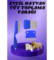 Kedi Köpek Tüy Bit Pire Toplayıcı Toplama Temizleme Tarağı Tarak Seti 4'lü Set