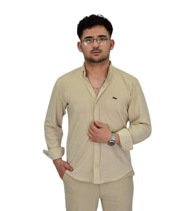 Erkek Likralı Spor Silim Fit Gömlek BGL-ST04333 (Bej)