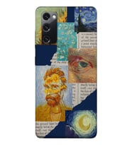 Samsung Galaxy S20 FE Uyumlu Vincent van Gogh Kolaj Desenli Şeffaf Telefon Kılıfı